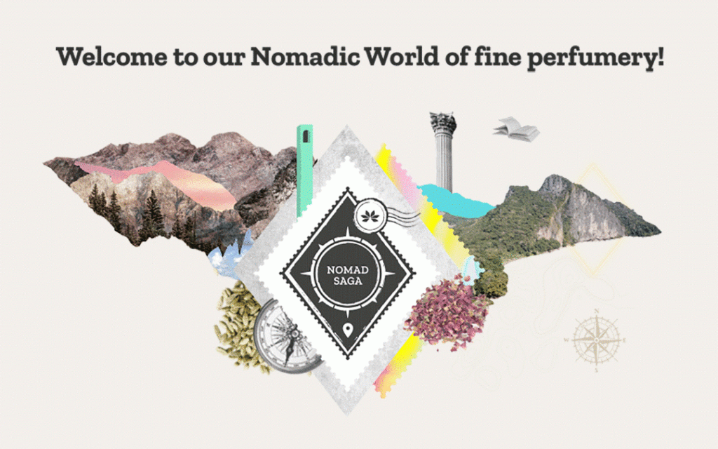 Nomad Saga, fine perfumery collection, cover art