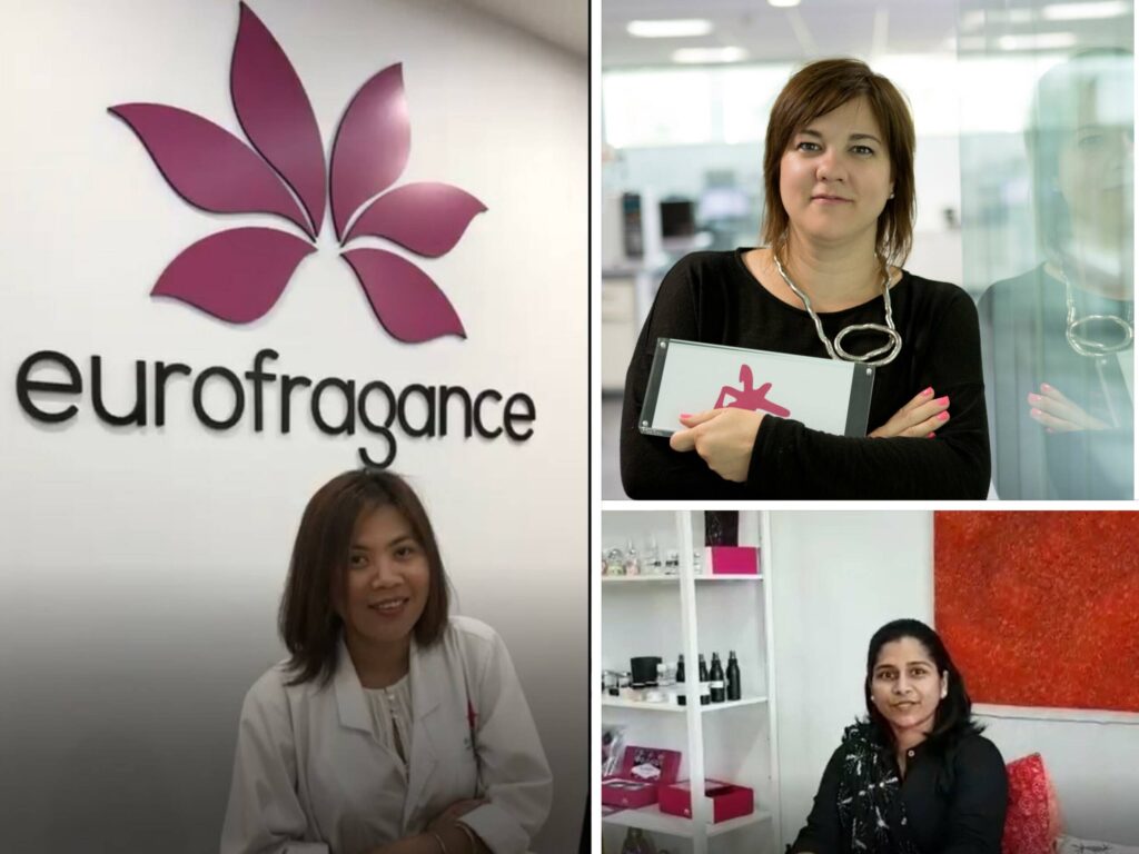Collage of three Eurfragance professional women