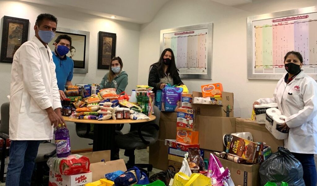 Eurofragance staff collecting food
