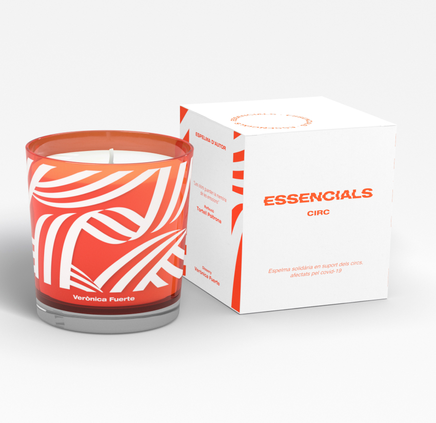 Colourful candle with stylish packaging. Eurofragance, Cerabella And Diari Ara Have Joined Forces To Create Essencials, A Solidarity Project Designed To Support The Cultural Sector