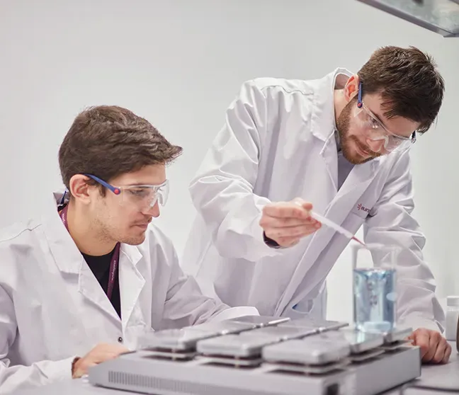 Two Eurofragance scientists conducting laboratory experiments.